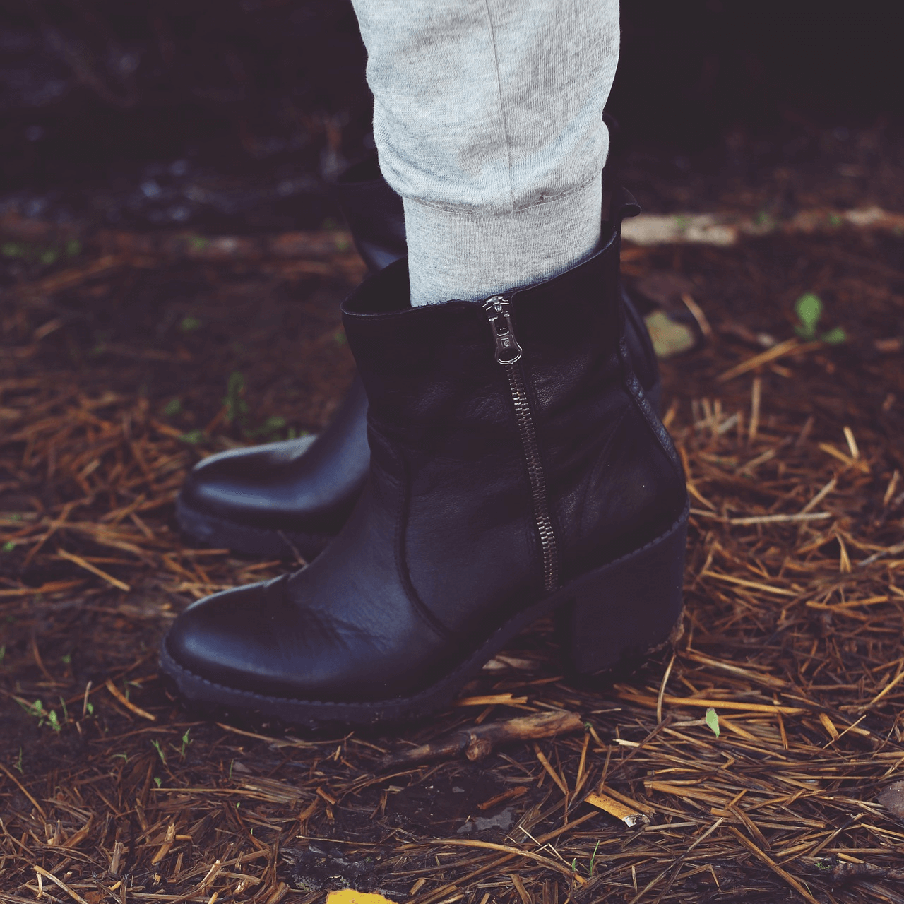 Womens black heeled boots